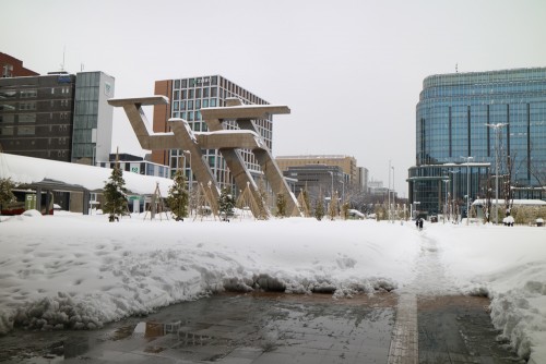 2018.2.7大雪の金沢駅前